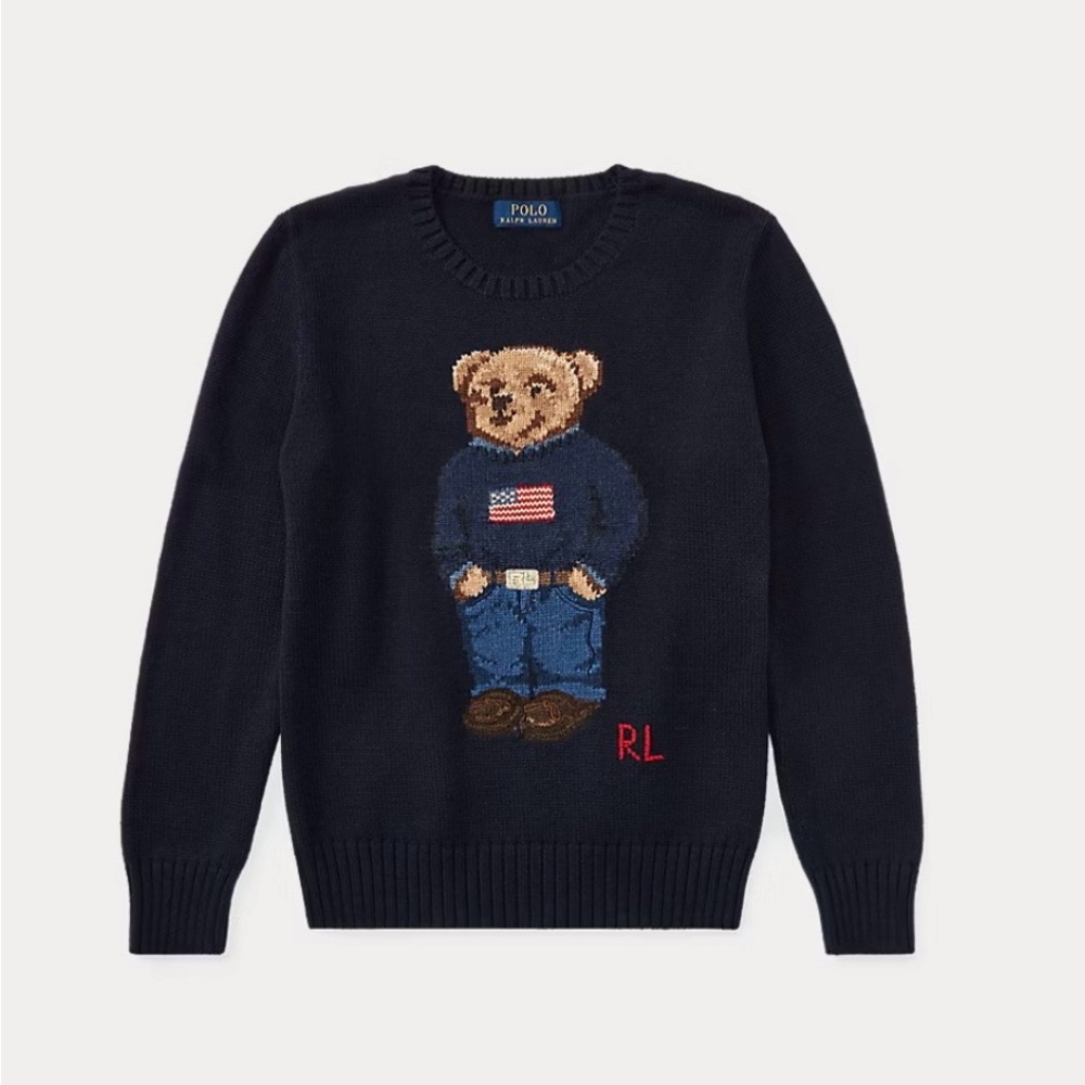 Ralph Lauren Navy Sweater with Bear Design